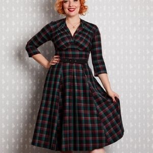 Miss Candyfloss Della tartan swing dress